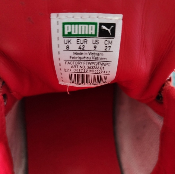 PUMA Red Suede Leather Limited Edition Sneakers - Picture 15 of 15